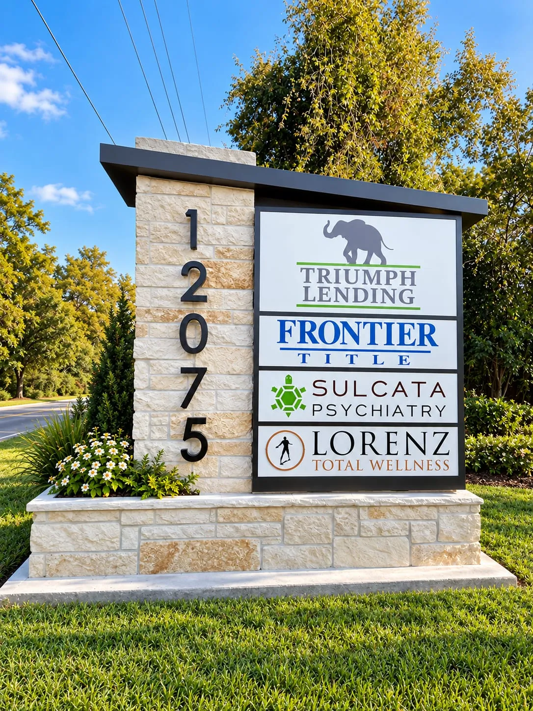 Modern Multi-Tenant Monument Sign