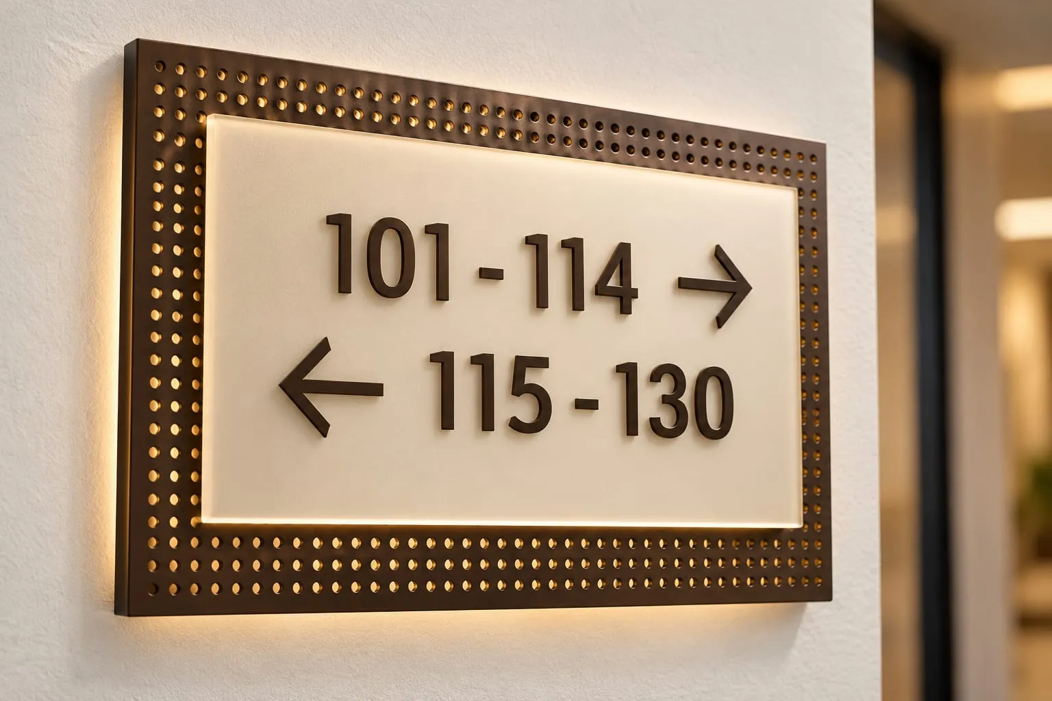 Modern Bronze Directional Hallway Sign