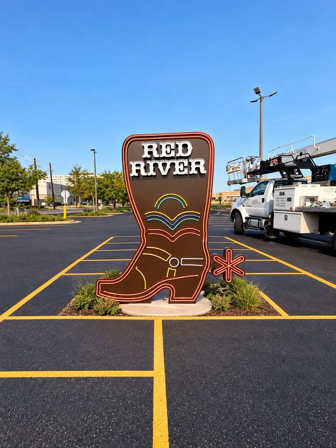 Red River Neon Boot Sign