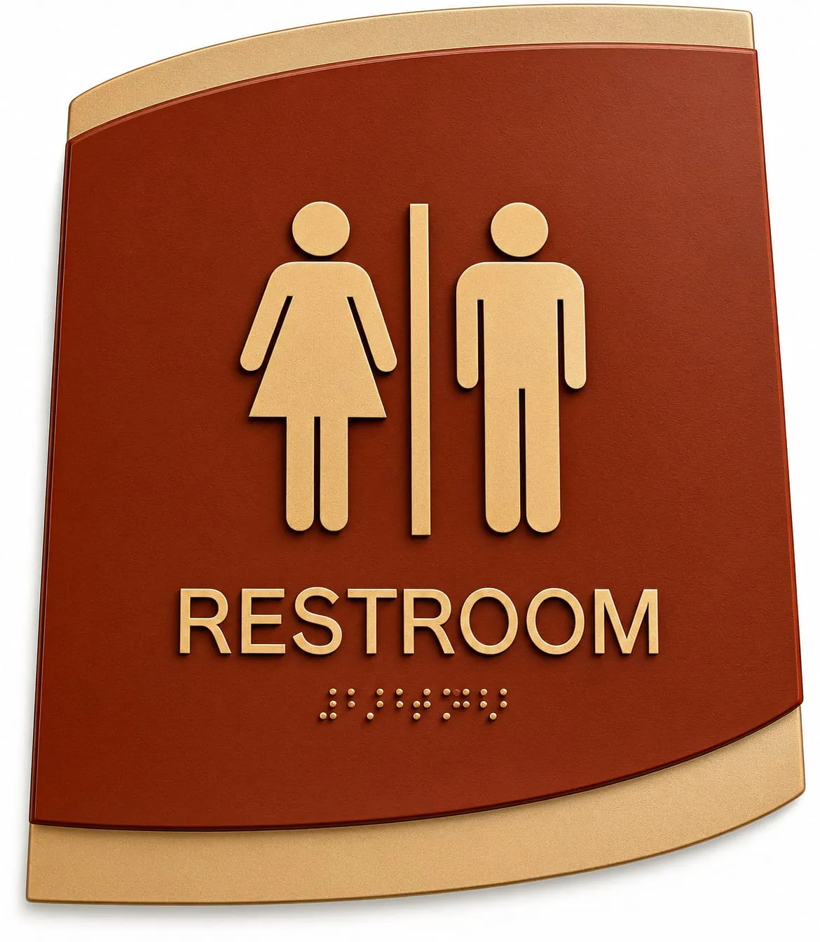 Terracotta Embossed Restroom Sign