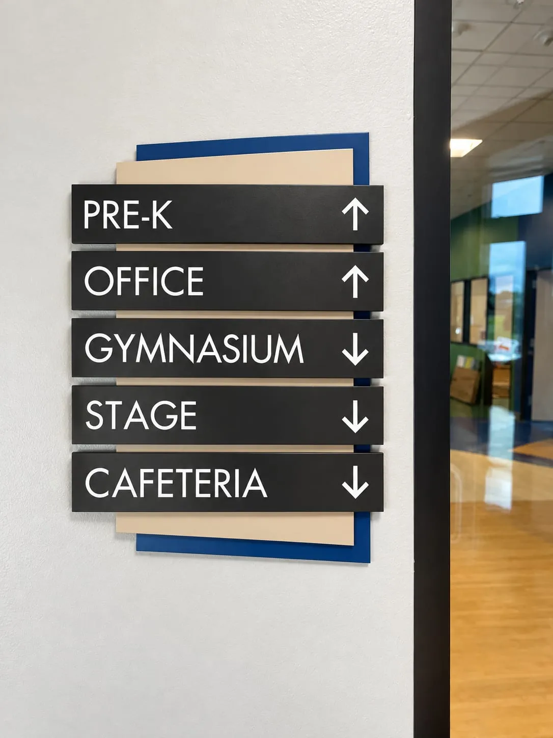 Modern Layered School Wayfinding Sign