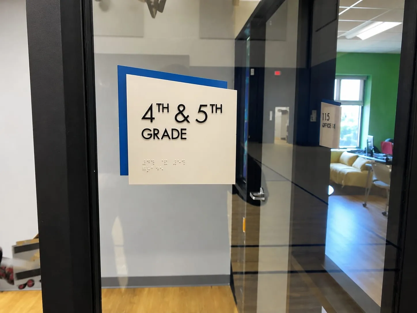 School Entrance with Grade Sign