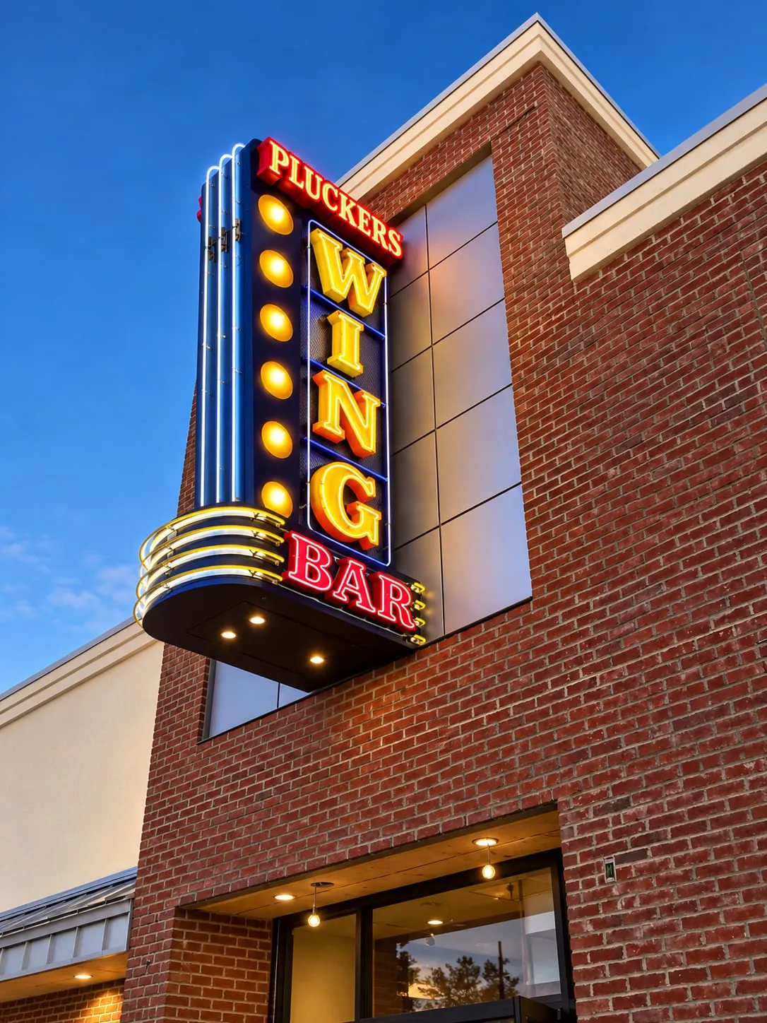Retro Neon Wing Bar Marquee