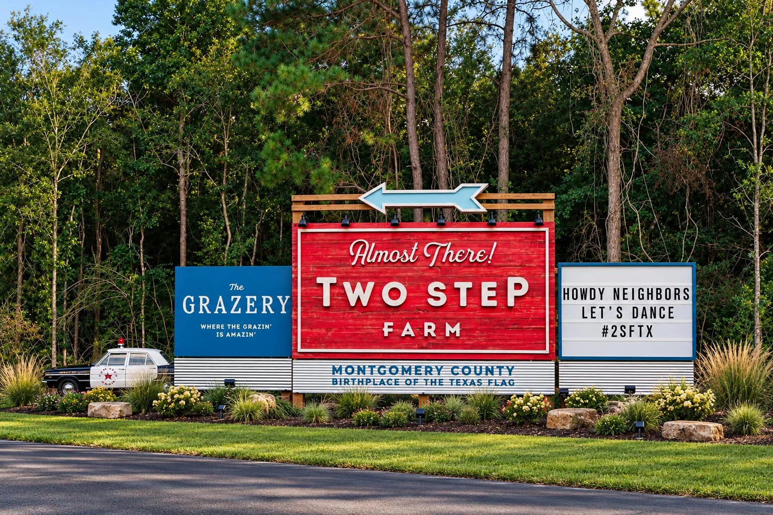 Rustic Two Step Farm Entrance Sign